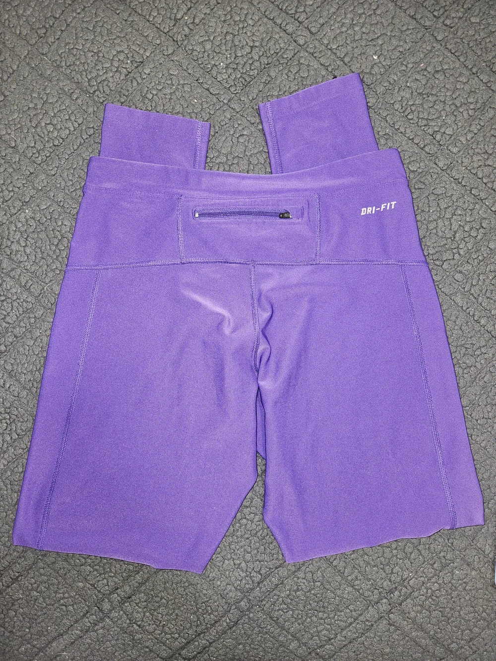 Nike Dri-FIT Purple Running Leggings Ankle Zippers Reflective Size L